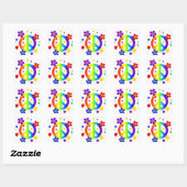 PEACE LOVE TIE DYE HIPPIE SYMBOOL VIERKANTE STICKER (Vel)