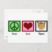 Peace Love Tigers Briefkaart (Voorkant / Achterkant)