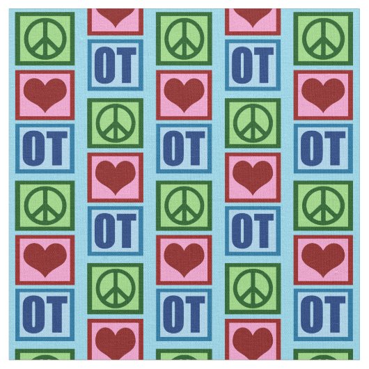 Peace Love to Cute Occupational Theraption Pattern Stof (Close Up)