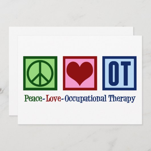 Peace Love to Occupational Therapist Feestdagenkaart (Voorkant / Achterkant)