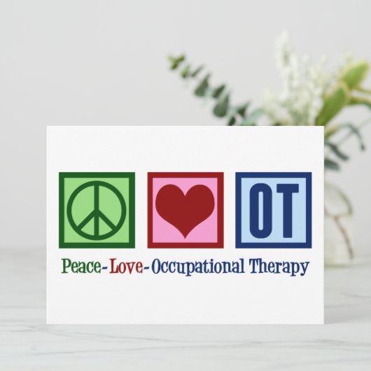 Peace Love to Occupational Therapist Feestdagenkaart (Staand voorkant)