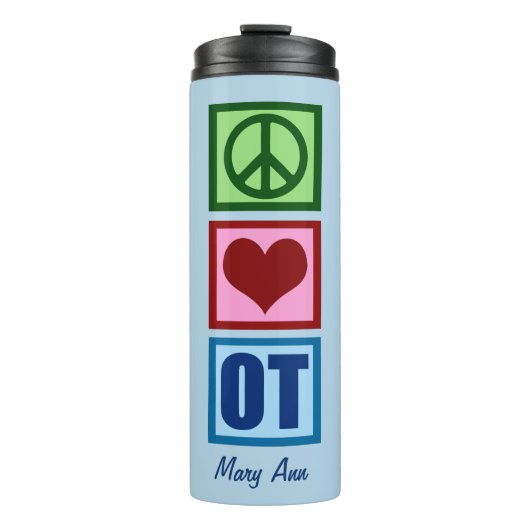 Peace Love to Occupational Therapy Thermosbeker (Voorkant)