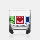 Peace Love to Occupational Therapy Whisky Glas (Voorkant)