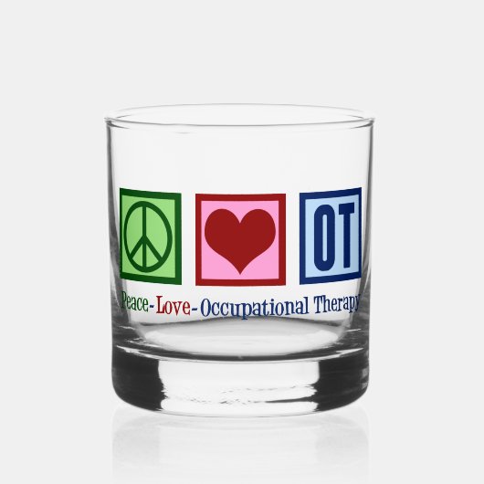 Peace Love to Occupational Therapy Whisky Glas (Voorkant)