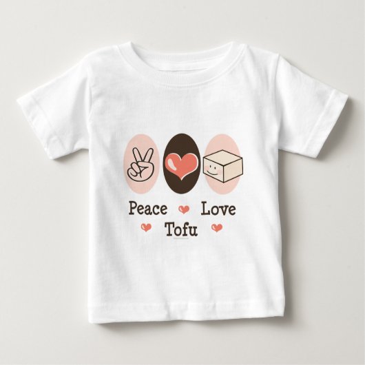 Peace Love Tofu Baby T-shirt (Voorkant)