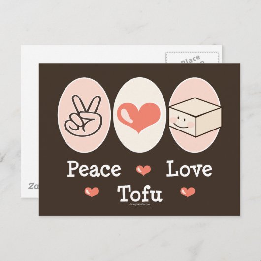 Peace Love Tofu Briefkaart (Voorkant / Achterkant)