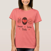 Peace Love Tofu Ringer T-shirt (Voorkant)