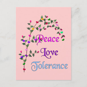 Peace Love Tolerance Briefkaart