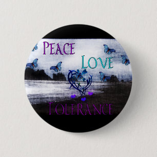 Peace Love Tolerance Ronde Button 5,7 Cm