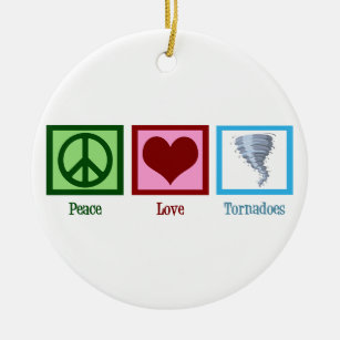 Peace Love Tornado Keramisch Ornament