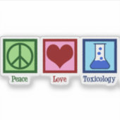 Peace Love Toxicologie Schattigee Toxicoloog Lapto Sticker (Voorkant)
