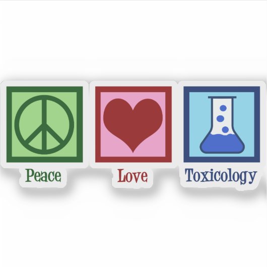 Peace Love Toxicologie Schattigee Toxicoloog Lapto Sticker (Voorkant)