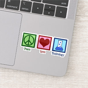 Peace Love Toxicologie Schattigee Toxicoloog Lapto Sticker