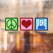 Peace Love Toxicology Cute Toxicologe Raamsticker (Vel 2)