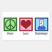Peace Love Toxicology Cute Toxicologe Rechthoekige Sticker (Voorkant)