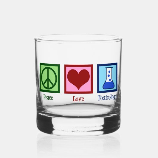 Peace Love Toxicology Cute Toxicologe Whisky Glas (Voorkant)