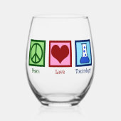 Peace Love Toxicology Cute Toxicologe Wijnglas Zonder Voet (Voorkant)