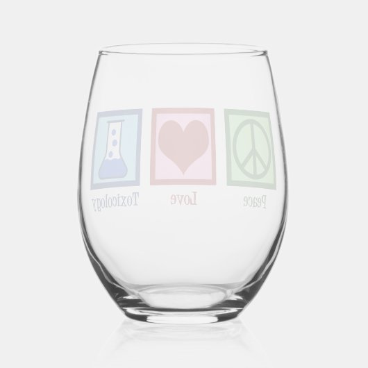 Peace Love Toxicology Cute Toxicologe Wijnglas Zonder Voet (Achterkant)