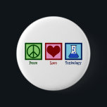 Peace Love Toxicology Ronde Button 5,7 Cm<br><div class="desc">Peace Love Toxicology. Een coole toxicoloog cadeau voor een wetenschapper die in een lab werkt als gif- en gifdeskundige. Toxiciteitsonderzoekers ondersteunen met dit schattige ontwerp!</div>