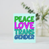 Peace Love Transgender Briefkaart (Staand voorkant)