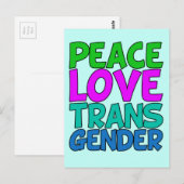 Peace Love Transgender Briefkaart (Voorkant / Achterkant)