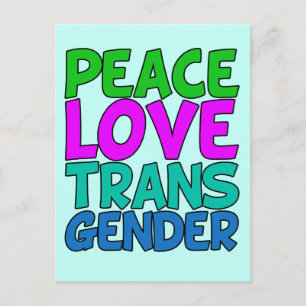 Peace Love Transgender Briefkaart