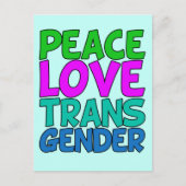 Peace Love Transgender Briefkaart (Voorkant)