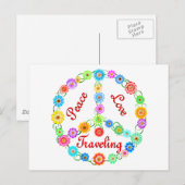 Peace Love Traveling Briefkaart (Voorkant / Achterkant)