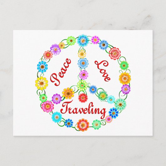Peace Love Traveling Briefkaart (Voorkant)