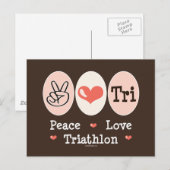 Peace Love Tri Briefkaart (Voorkant / Achterkant)
