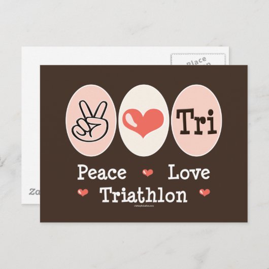 Peace Love Tri Briefkaart (Voorkant / Achterkant)