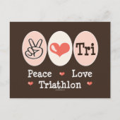 Peace Love Tri Briefkaart (Voorkant)