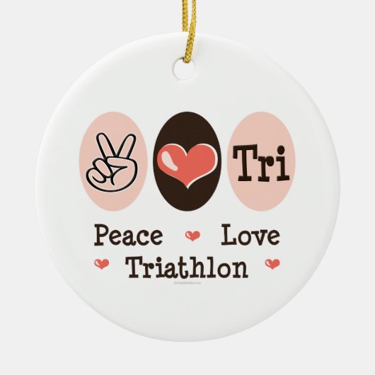 Peace Love Tri Ornament (Voorkant)