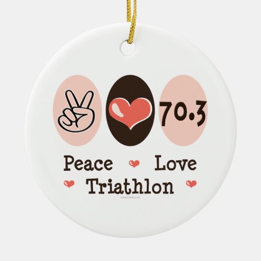 Peace Love Triathlon 70.3 Ornament (Voorkant)