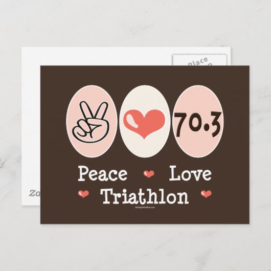 Peace Love Triathlon Briefkaart (Voorkant / Achterkant)
