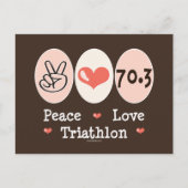Peace Love Triathlon Briefkaart (Voorkant)