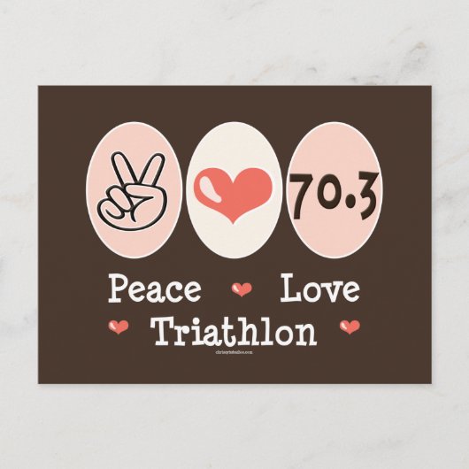 Peace Love Triathlon Briefkaart (Voorkant)