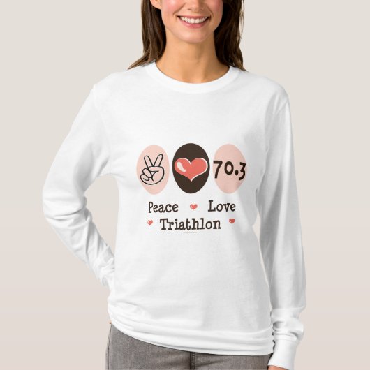 Peace Love Triathlon Long Slapes T-shirt (Voorkant)