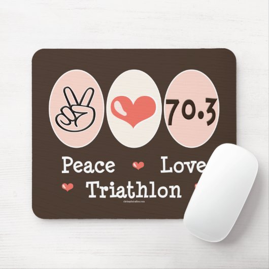 Peace Love Triathlon Mousepad Muismat (Met muis)