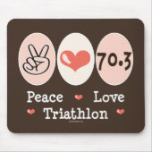 Peace Love Triathlon Mousepad Muismat (Voorkant)