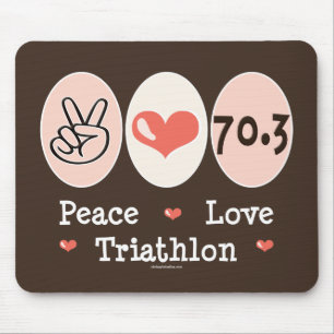Peace Love Triathlon Mousepad Muismat