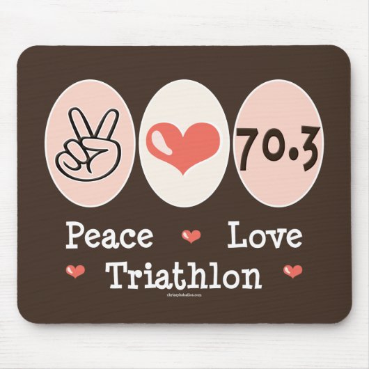 Peace Love Triathlon Mousepad Muismat (Voorkant)