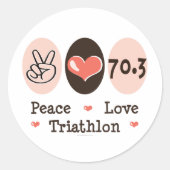 Peace Love Triathlon Stickers (Voorkant)