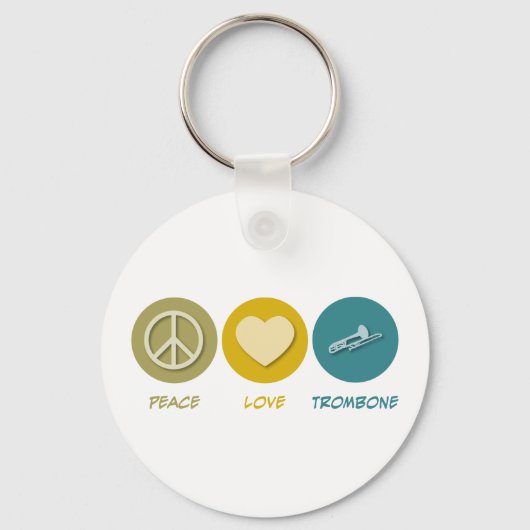 Peace Love Trombone Sleutelhanger (Voorkant)