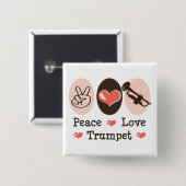 Peace Love Trompet Button (Voorkant /achterkant)