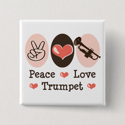 Peace Love Trompet Button (Voorkant)