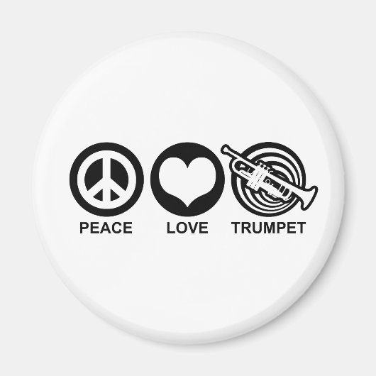 Peace Love Trumpet Magneet (Voorkant)