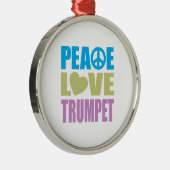 Peace Love Trumpet Metalen Ornament (Rechts)