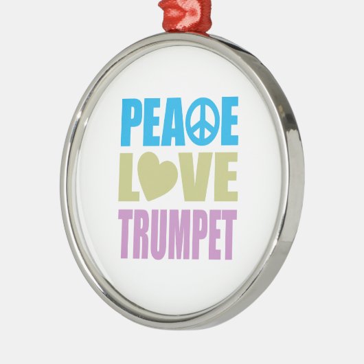 Peace Love Trumpet Metalen Ornament (Links)