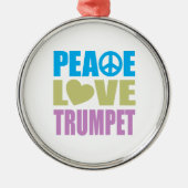 Peace Love Trumpet Metalen Ornament (Voorkant)